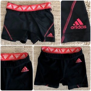REVERSIBLE pink & black ADIDAS compression fitness gym shorts